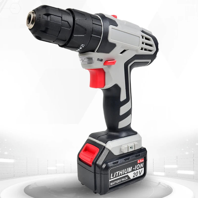 20V 10mm Electric Impact Drill Cordless Drill Electric Screwdriver DIY Driver Power Tool for 18V 20V Battery pin