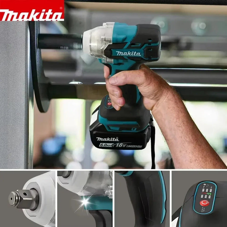 Makita DTW285 high torque impact wrench, wireless rechargeable handheld wrench, 18V lithium battery multifunctional tool