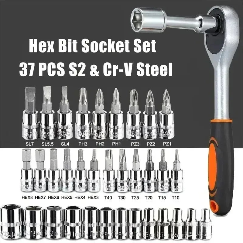 46-Piece Socket Wrench Set Car Motorcycle Auto Protection Set Household Xiaofei Hardware Tools Combination Set