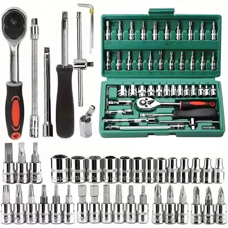 46-Piece Socket Wrench Set Car Motorcycle Auto Protection Set Household Xiaofei Hardware Tools Combination Set